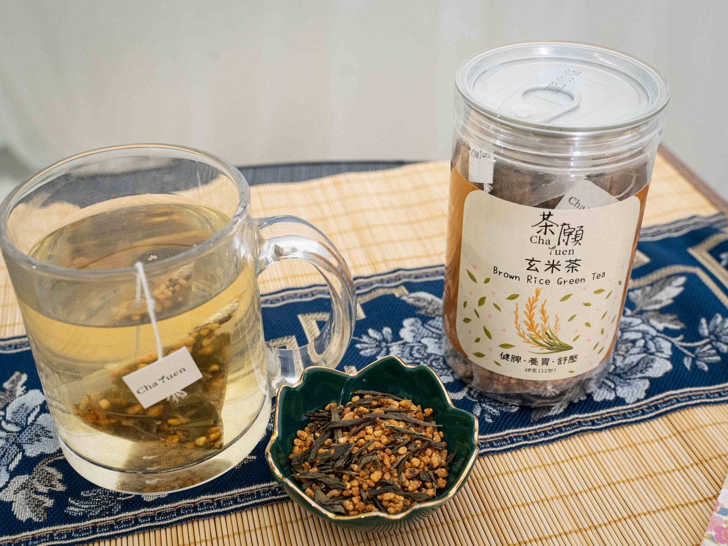 Cha Yuen – 12pcs Brown Rice Green Tea Relaxation and Digestive Support Tea