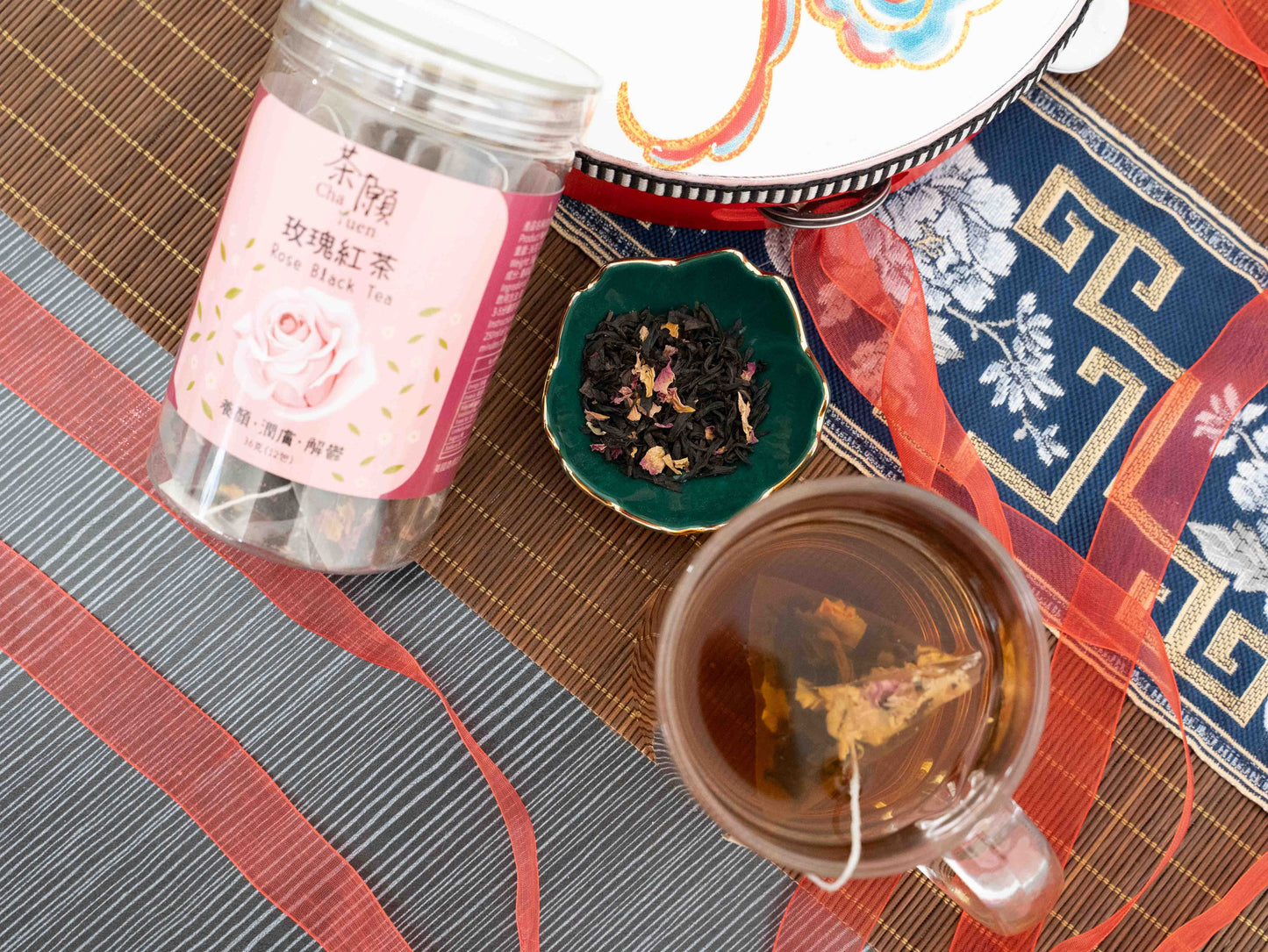 Cha Yuen – 12pcs Rose Black Tea Health-enhancing herbal tea for wellness and weight management