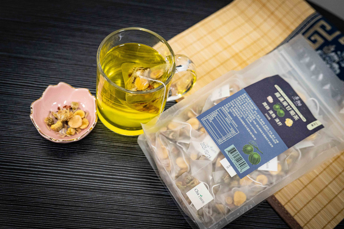 Cha Yuen – 50pcs Monk Fruit Chrysanthemum Tea Internal Heat Clearing Herbal Tea promote liver health and enhance lung moisturization