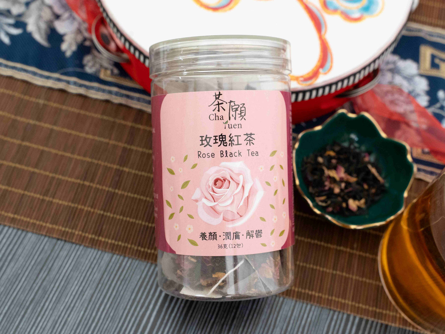 Cha Yuen – 12pcs Rose Black Tea Health-enhancing herbal tea for wellness and weight management